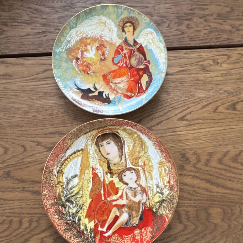 Anna Perenna Porcelain Collector Plate Byzantine Triptych Madonna Michael